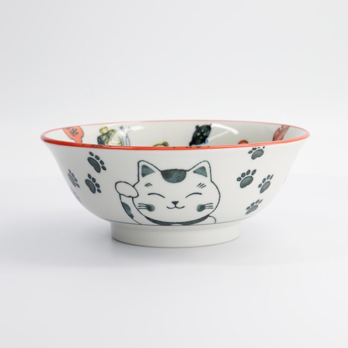 Tokyo Design Studio - Kawaii - Ramenkom - Lucky Cat Neko - Rood - 20,8x8cm - 1000ml - Afbeelding 3