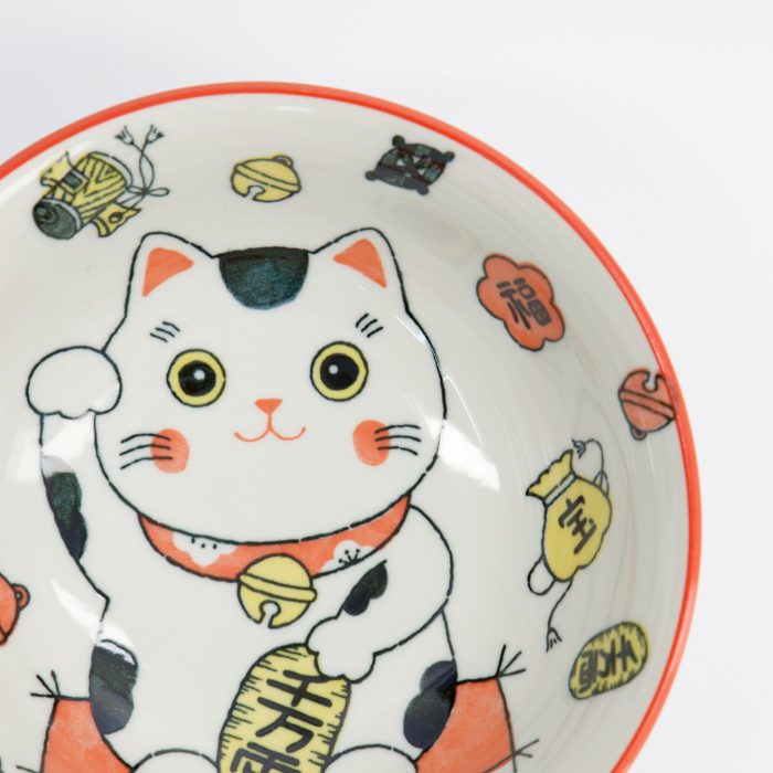 Tokyo Design Studio - Kawaii - Ramenkom - Lucky Cat Neko - Rood - 20,8x8cm - 1000ml - Afbeelding 4