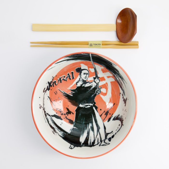 Tokyo Design Studio - Asakusa - 3-delige Ramen Geschenkset - 20,5x8 cm - 1250 ml - Samurai - Afbeelding 2