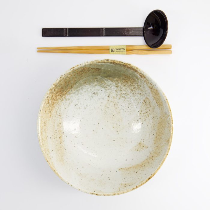 Tokyo Design Studio - Yukishino - 3-delige Ramen Cadeauset - Wit/Bruin - Lepel - 21,5x9cm - 1300ml - Afbeelding 2