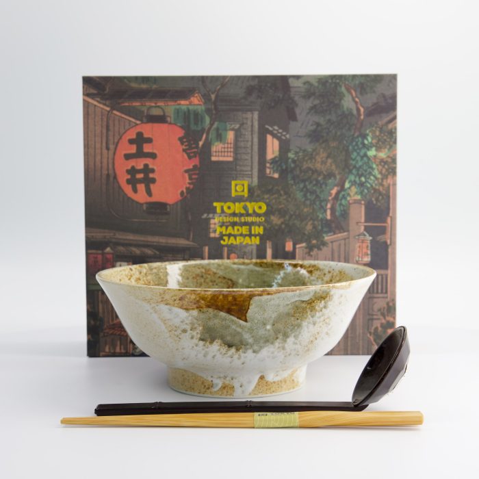 Tokyo Design Studio - Yukishino - 3-delige Ramen Cadeauset - Wit/Bruin - Lepel - 21,5x9cm - 1300ml - Afbeelding 4