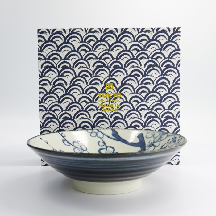 Tokyo Design Studio - Ramen Kom Giftset - 1 stuks - 25,2x7,7cm - 1400ml - Blauw/Wit - Afbeelding 4