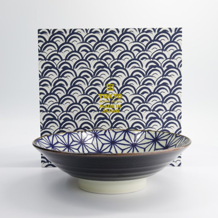 Tokyo Design Studio - Ramenkom - Blauw/Wit Asanoha - 25,2x7,7cm - 1400ml - Afbeelding 4