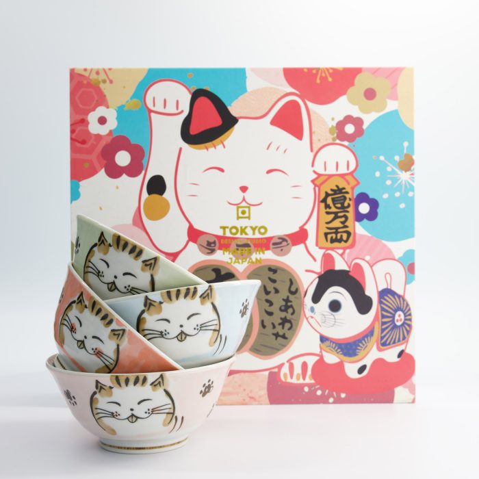 Tokyo Design Studio - Gemengde Kommen - Kawaii - 4 stuks - Cadeauset - 15x7cm - 500ml - Afbeelding 2