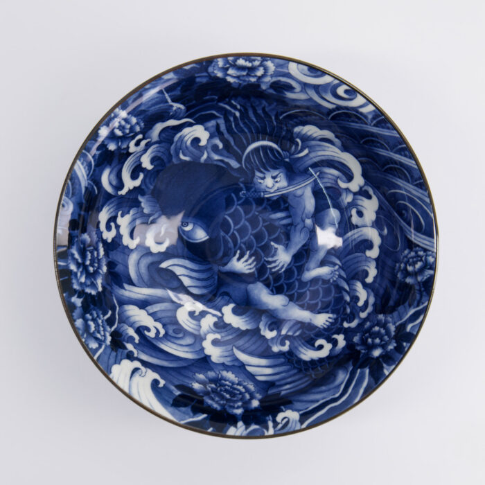 Japanse Keramische Kom - Tokyo Design Studio - Yakuza Koi Karper - 1300ml - 21x8.7cm - Afbeelding 2