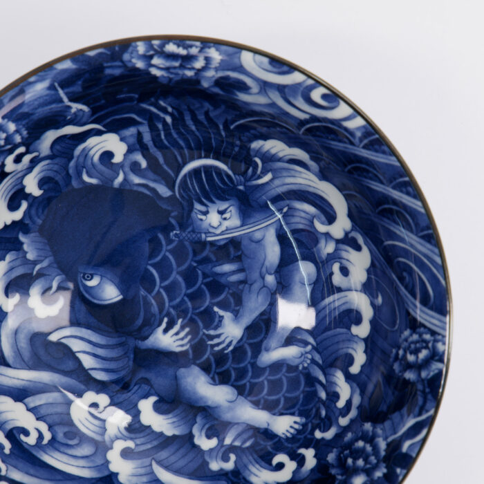 Japanse Keramische Kom - Tokyo Design Studio - Yakuza Koi Karper - 1300ml - 21x8.7cm - Afbeelding 4
