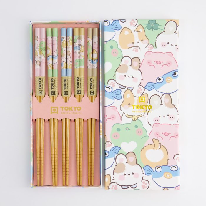 Tokyo Design Studio - Kawaii - Chopstick set - Dieren - 5 paar - Afbeelding 2