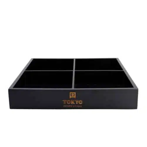 Houten Displaydoos Zwart - 4 stuks - 33x33x5.5cm