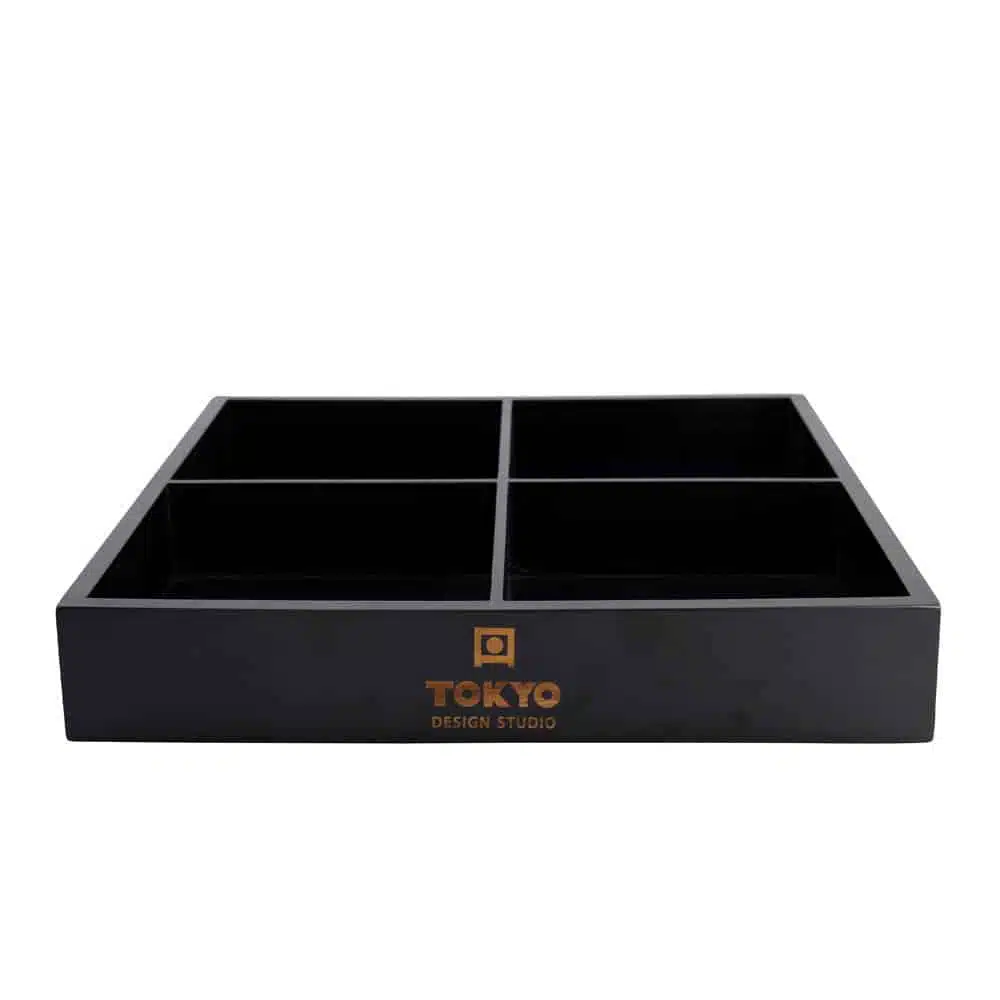 Houten Displaydoos Zwart - 4 stuks - 33x33x5.5cm
