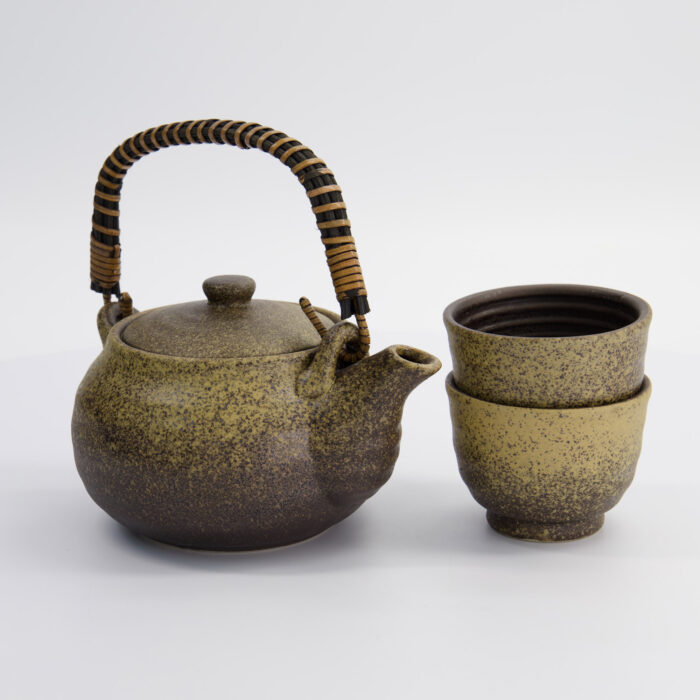 Keramische Theeset Kinsai Bruin - Inclusief Theepot 0.8L en 2 Kopjes 180ml