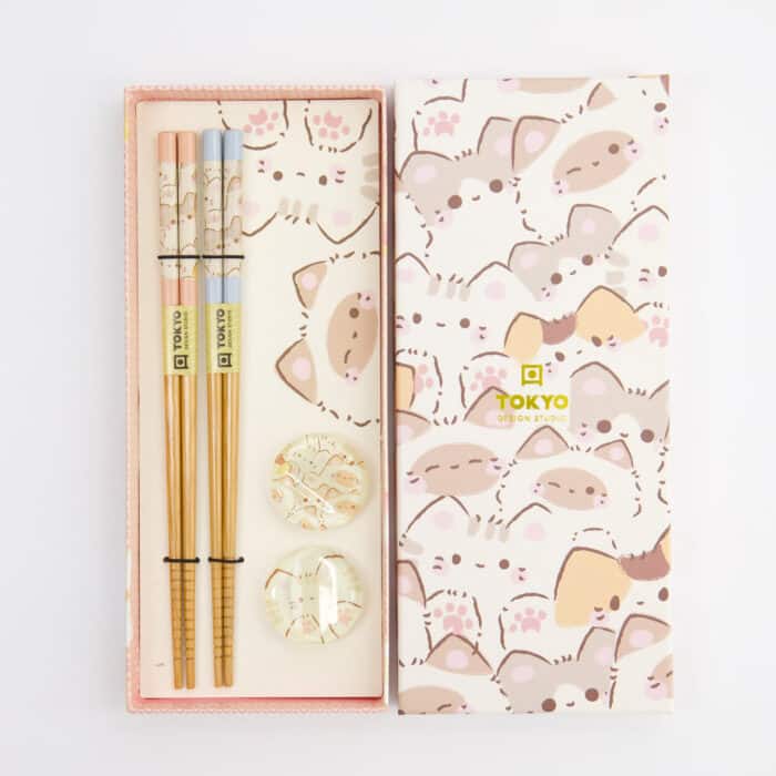 Tokyo Design Studio - Eetstokjes Set - Kawaii Katten - 2 Paar