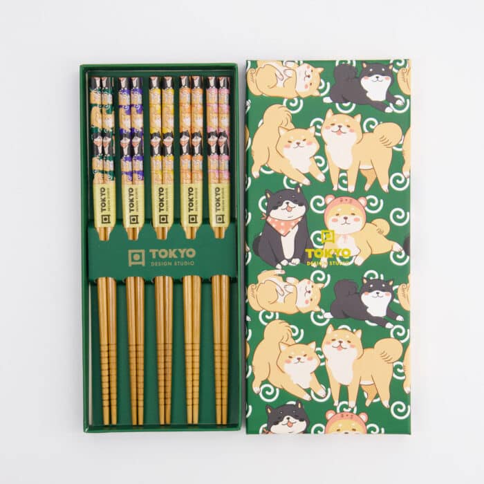 Tokyo Design Studio – Eetstokjes Cadeauset – Shiba – 5 Paar - Afbeelding 2