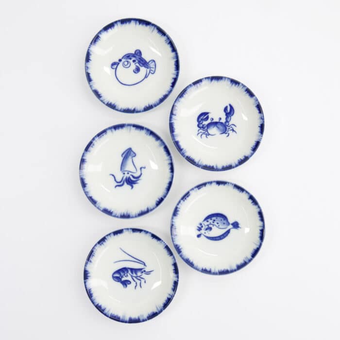 Tokyo Design Studio – Saus Schaaltje Inktvis – Blauw/Wit – 9x2cm - Afbeelding 4