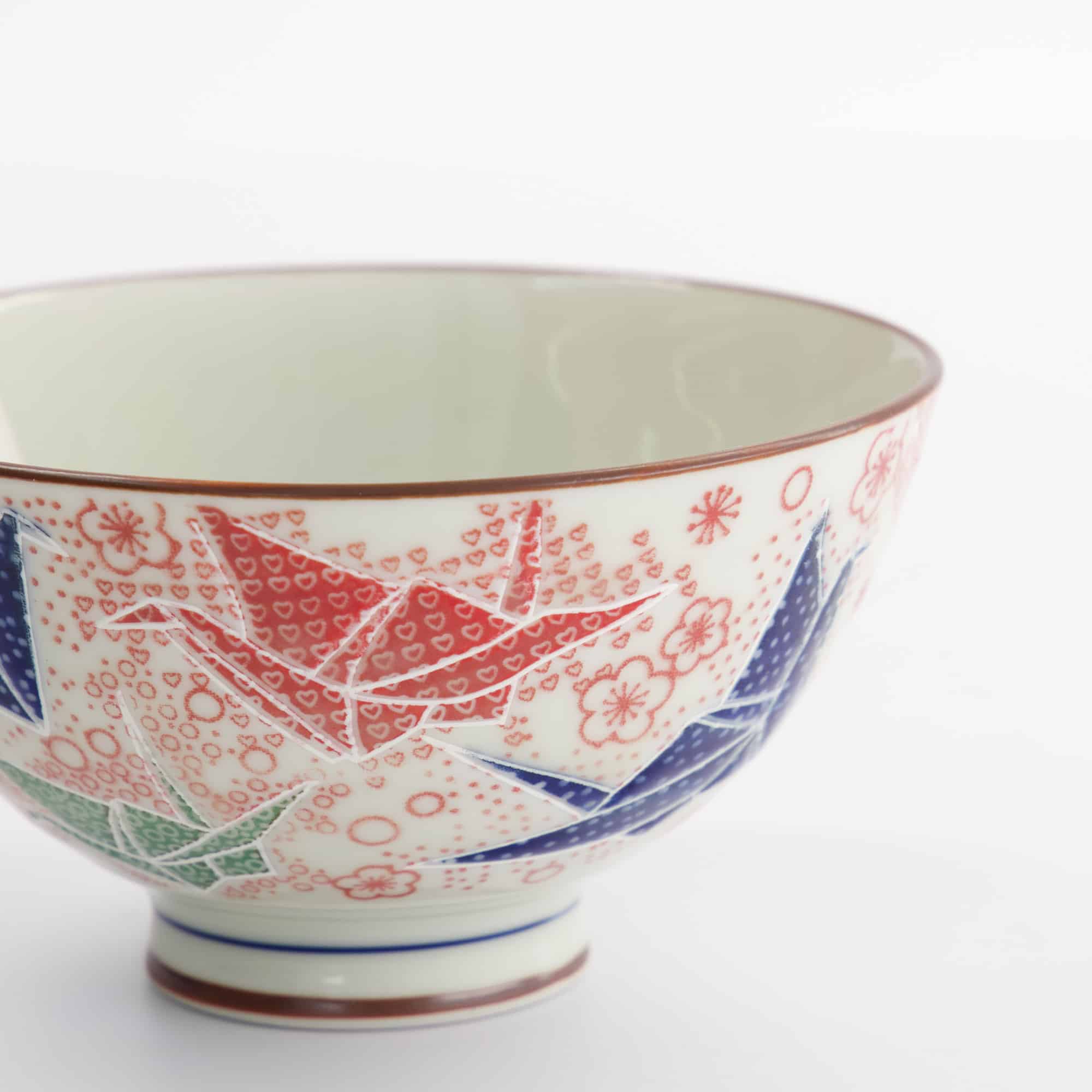 Tokyo Design Studio – Kawaii – Rijstkom – Origami Kraanvogel – 11,5x6 cm – 300 ml – Rood - Afbeelding 3