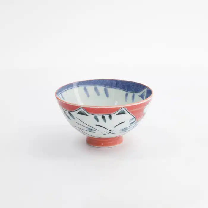 Tokyo Design Studio - Kawaii - Rijstkom - Kat - 11,5x6cm - 300ml - Rood
