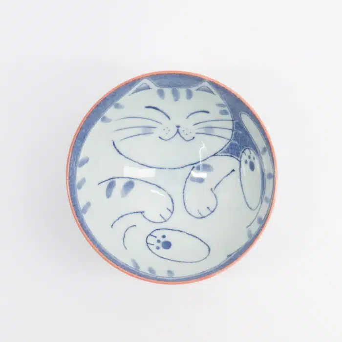 Tokyo Design Studio - Kawaii - Rijstkom - Kat - 11,5x6cm - 300ml - Rood - Afbeelding 2