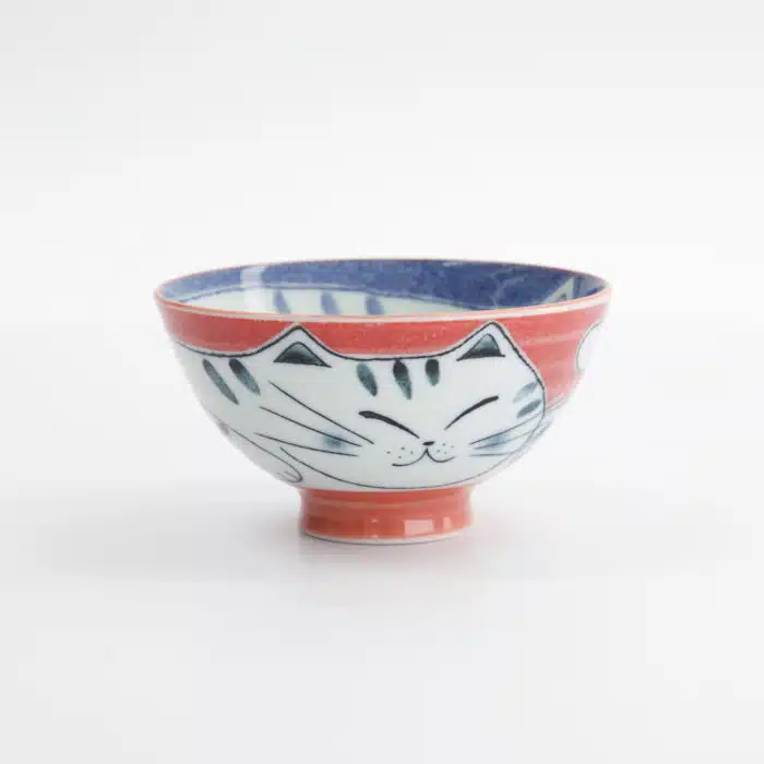 Tokyo Design Studio - Kawaii - Rijstkom - Kat - 11,5x6cm - 300ml - Rood - Afbeelding 3