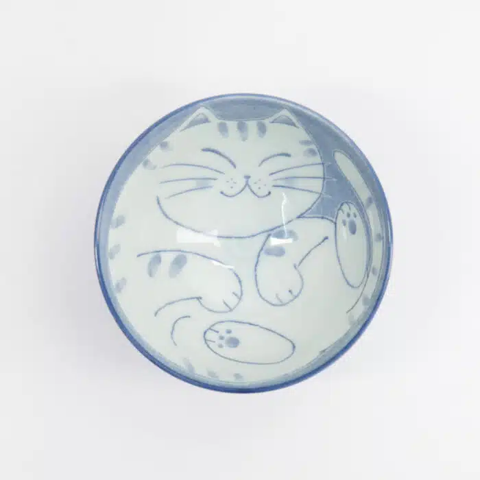 Tokyo Design Studio – Kawaii – Rijstkom – Kat – 11,5x6cm – 300ml – Blauw - Afbeelding 4