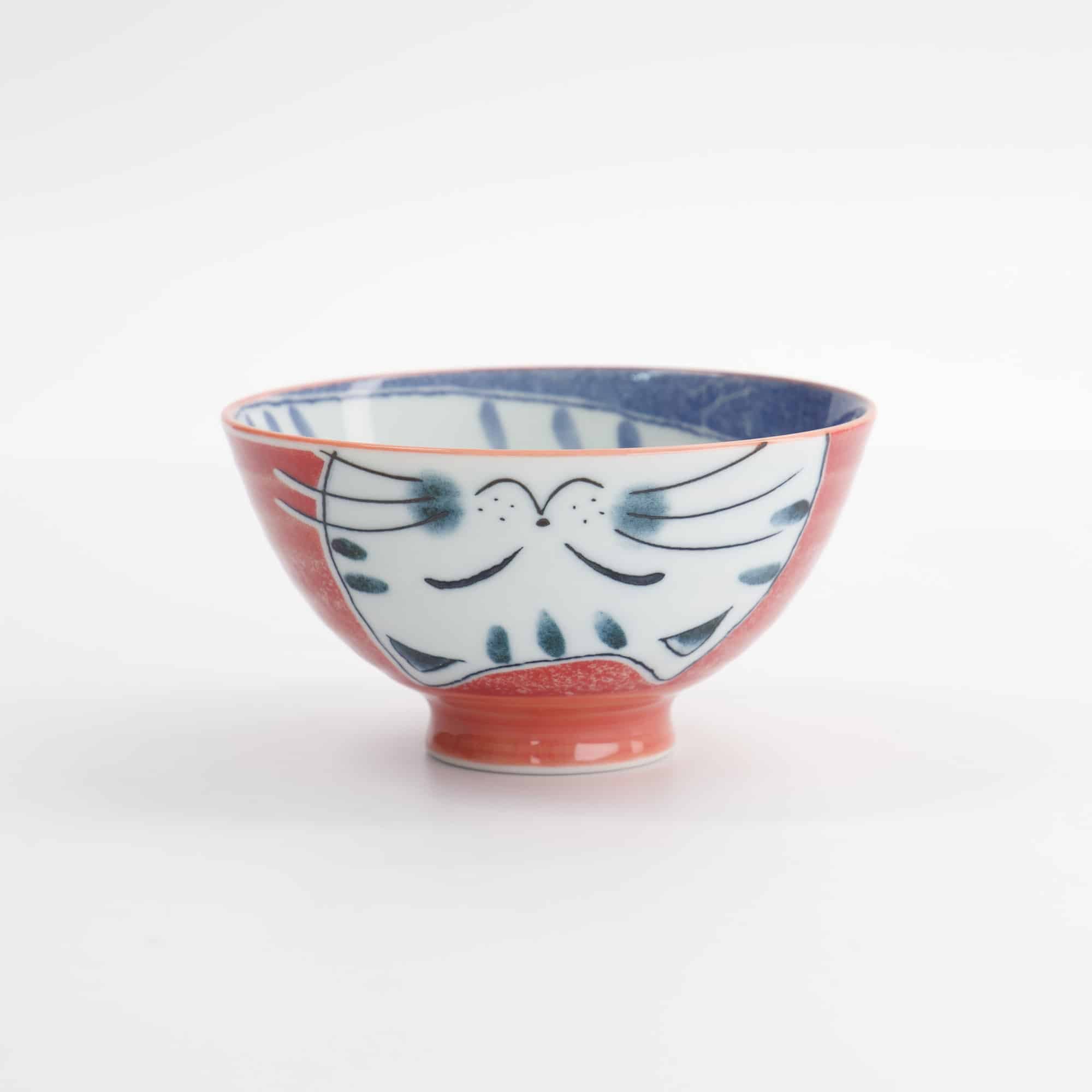 Tokyo Design Studio - Kawaii - Rijstkom - Kat - 11,5x6cm - 300ml - Rood - Afbeelding 2