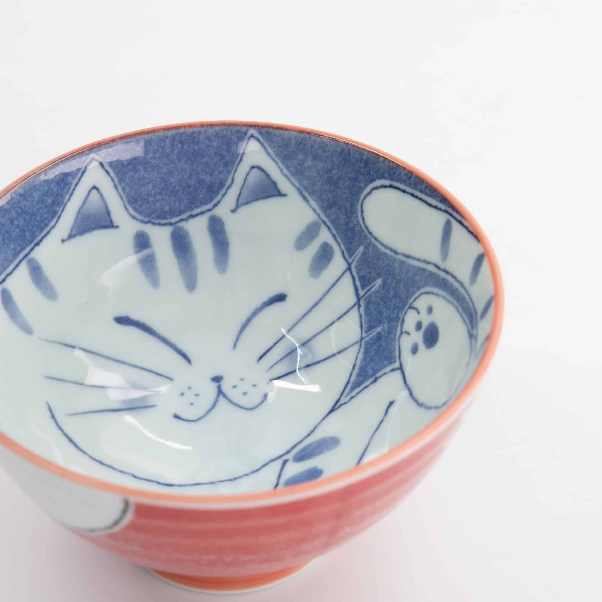 Tokyo Design Studio - Kawaii - Rijstkom - Kat - 11,5x6cm - 300ml - Rood - Afbeelding 3