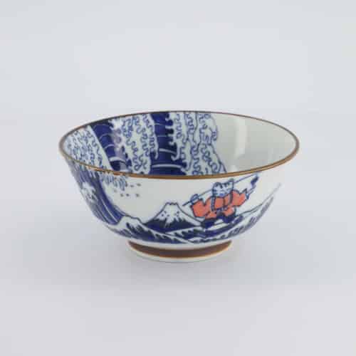 Tokyo Design Studio - Kawaii - Tayo Kom - 15x7cm - Wave Cat - Blauw/Rood