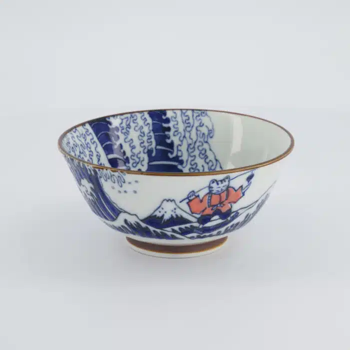 Tokyo Design Studio - Kawaii - Tayo Kom - 15x7cm - Wave Cat - Blauw/Rood