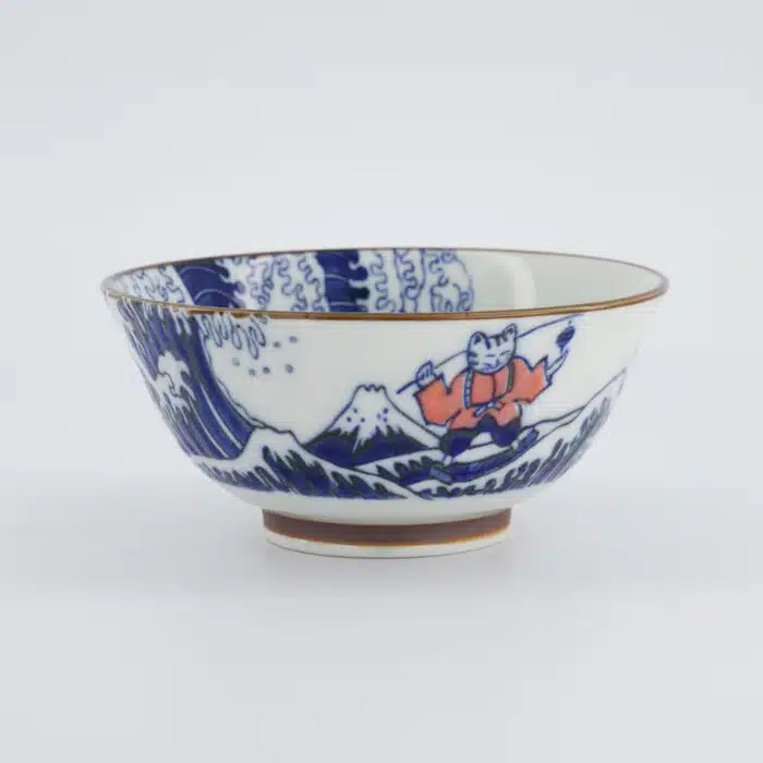 Tokyo Design Studio - Kawaii - Tayo Kom - 15x7cm - Wave Cat - Blauw/Rood - Afbeelding 2