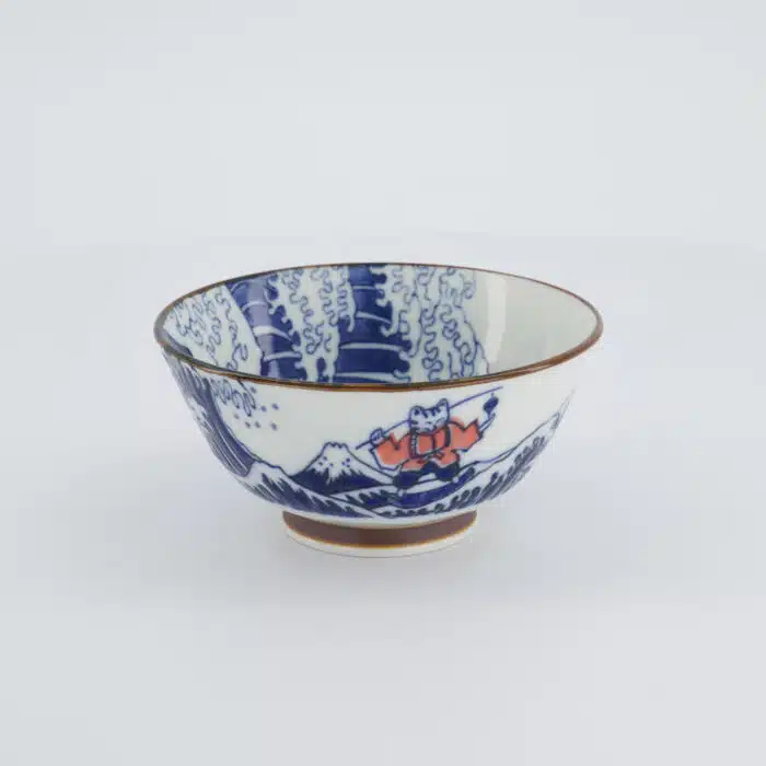 Tokyo Design Studio - Kawaii - Tayo Kom - 13x6,5 cm - Wave Cat - Blauw/Rood