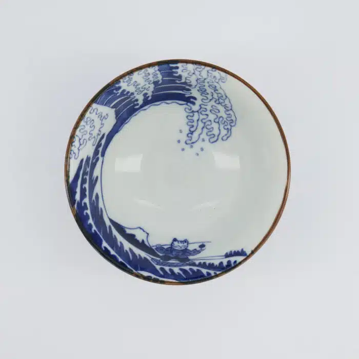 Tokyo Design Studio - Kawaii - Tayo Kom - 13x6,5 cm - Wave Cat - Blauw/Rood - Afbeelding 2