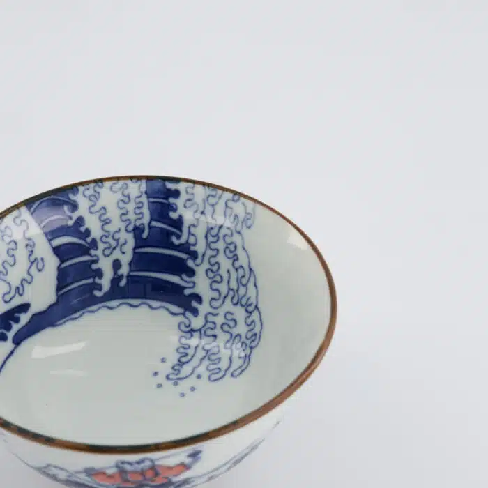 Tokyo Design Studio - Kawaii - Tayo Kom - 13x6,5 cm - Wave Cat - Blauw/Rood - Afbeelding 3