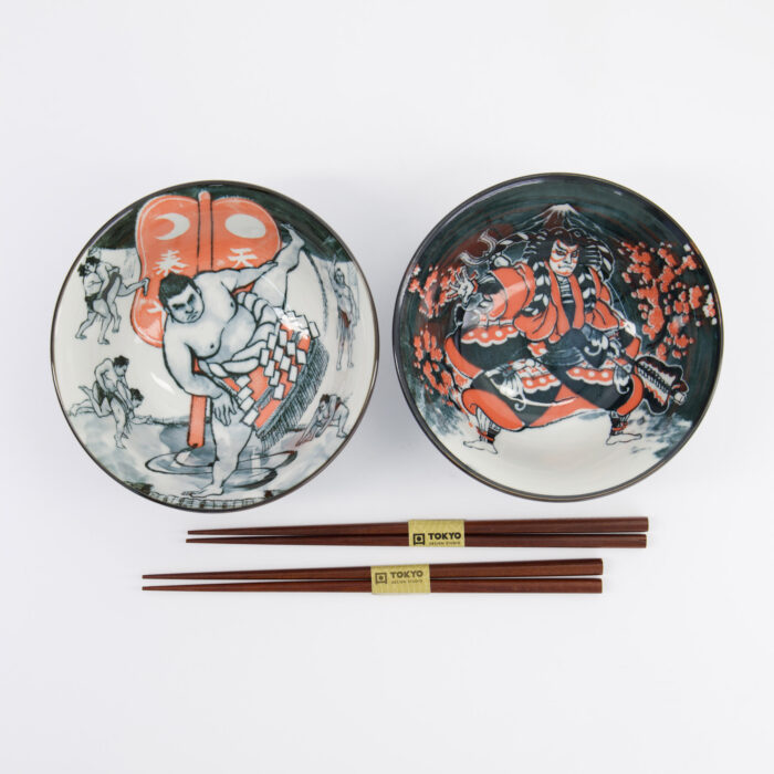 Tokyo Design Studio - Asakusa - Noodlekommen Set A (Kabuki/Sumo) - 2 Persoons - 14.8x7cm - 550ml - Afbeelding 5