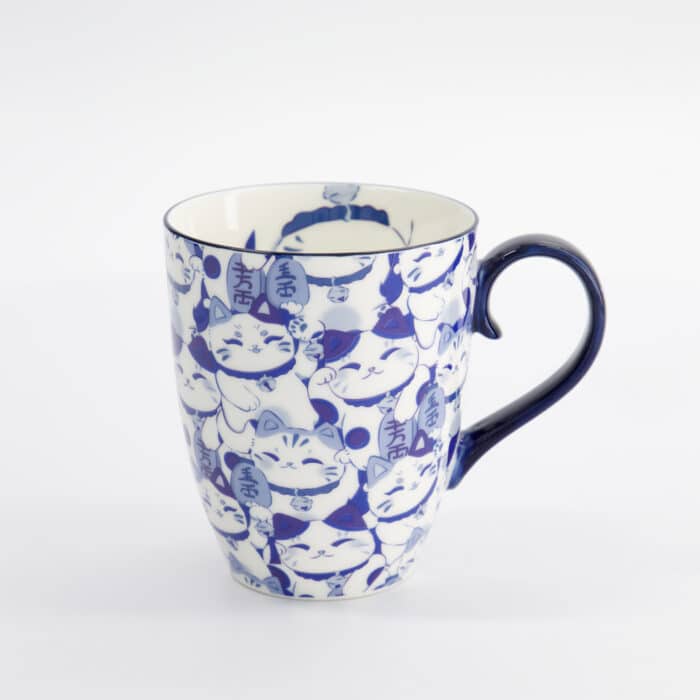 Tokyo Design Studio - Kawaii - Blauwe Maneki Mok met Geschenkdoos - 8.5x10.2cm - 340ml - Afbeelding 2