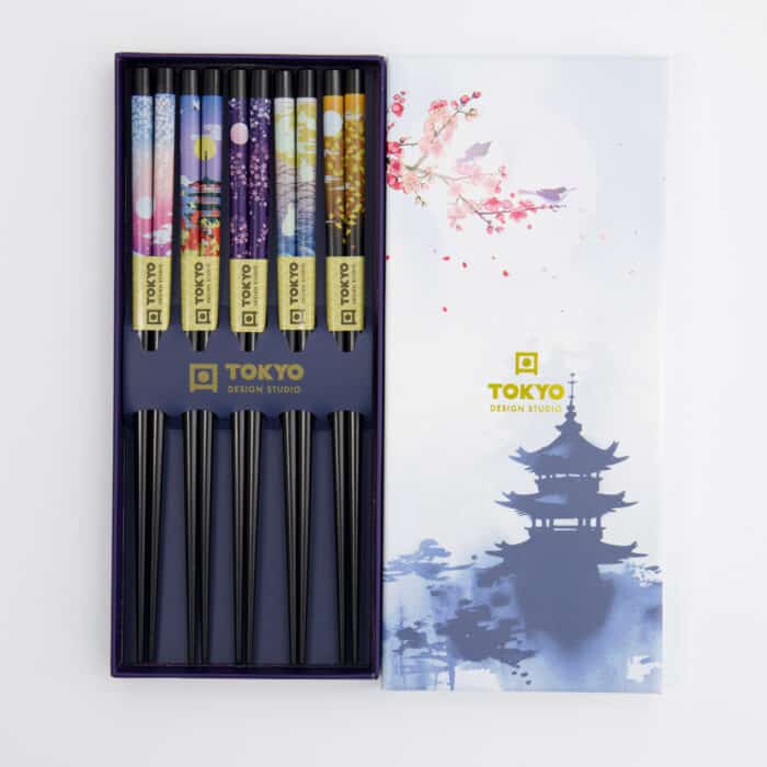 Tokyo Design Studio – Chopstick Giftset – 5 paar – Temple - Afbeelding 2