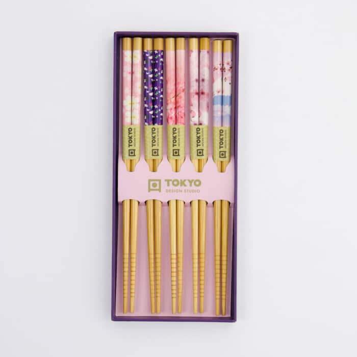 Tokyo Design Studio – Chopstick Giftset – 5 paar – Pink Sakura - Afbeelding 3