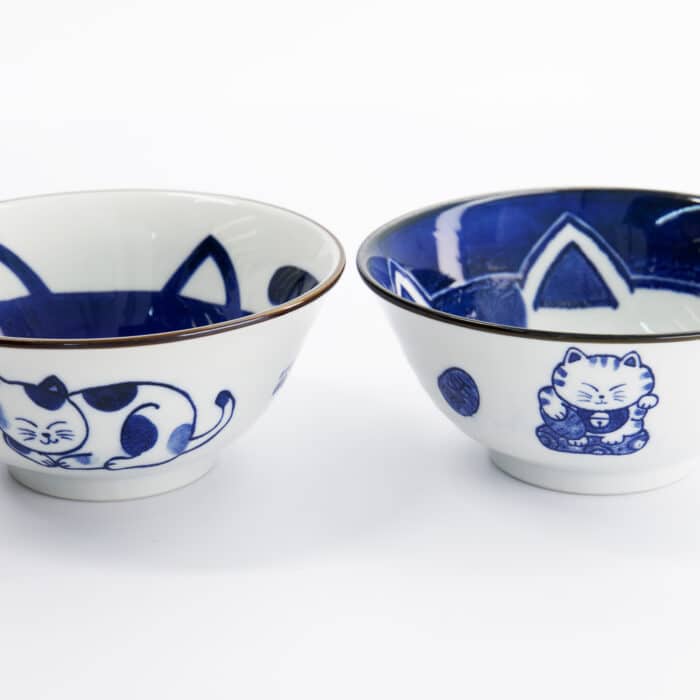 Tokyo Design Studio - Kawaii - Kom Giftset 2-delig met eetstokjes - Kat - 14.9x6.7cm - 500ml - Afbeelding 4