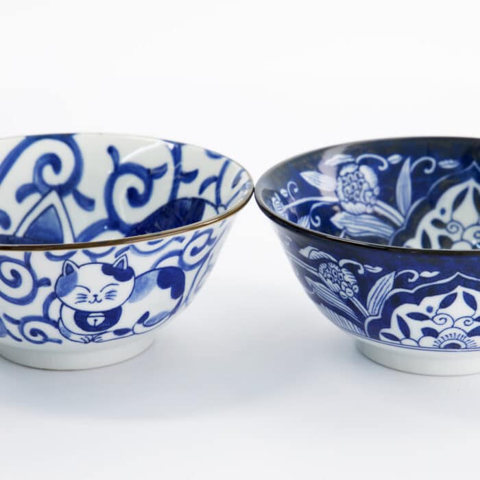 Tokyo Design Studio - Kawaii - Kom Giftset 2-delig met eetstokjes - Kat - 14.9x6.7cm - 500ml - Afbeelding 2