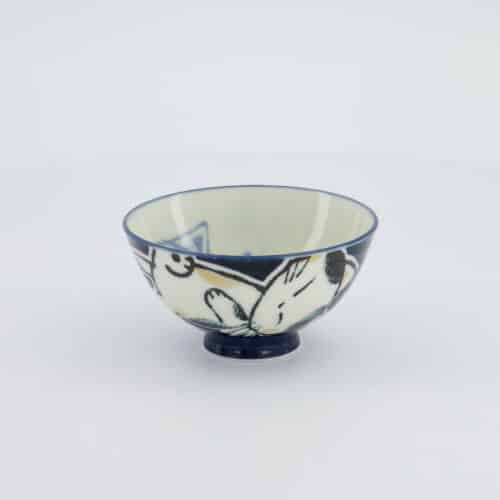 Tokyo Design Studio - Kawaii Rijstkom - Slapende Kat - Blauw - 11.5x6cm