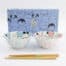 Tokyo Design Studio - Kawaii - Dieren - Tayo Kom Giftset - 2 stuks met eetstokjes - 15.2x6.7cm - 500ml - Blauw/Roze