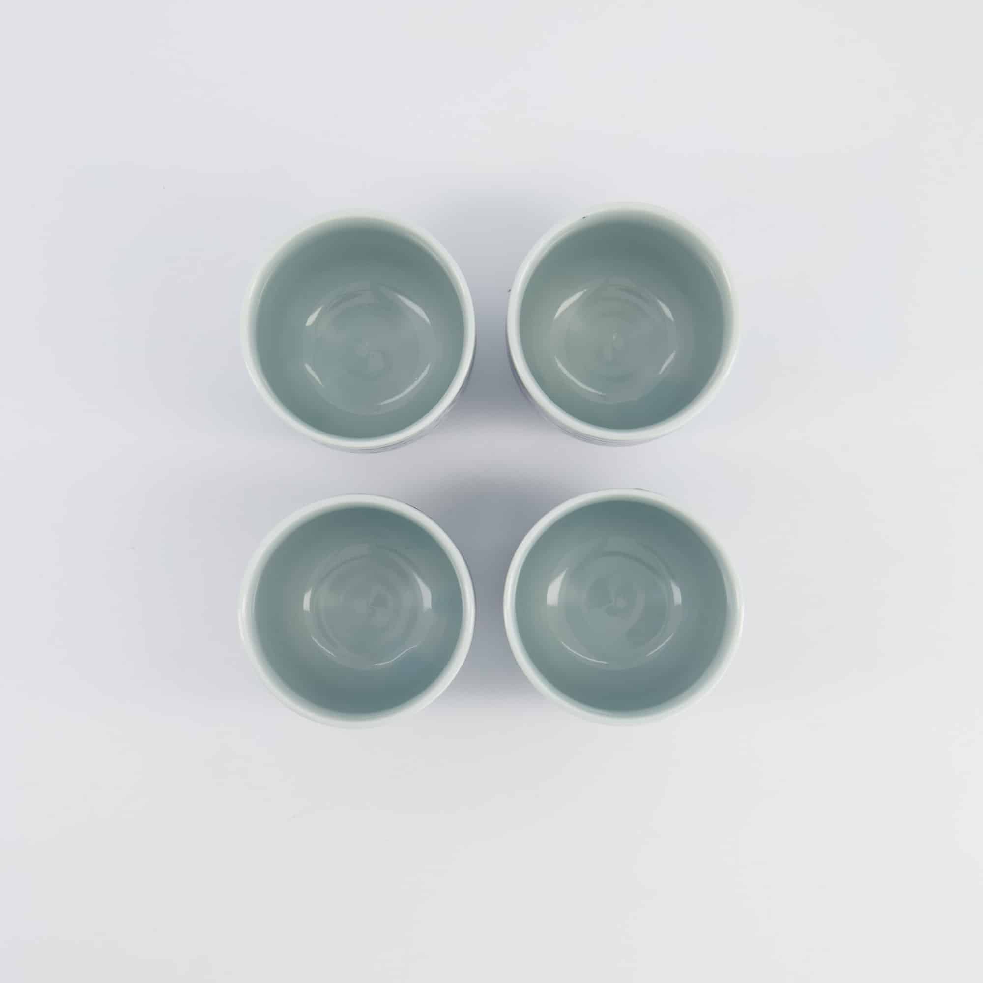 Tokyo Design Studio - Bekerset Cadeau - 4 Paar - Blauw/Wit - 160ml - 6.5x7.5cm - Afbeelding 3