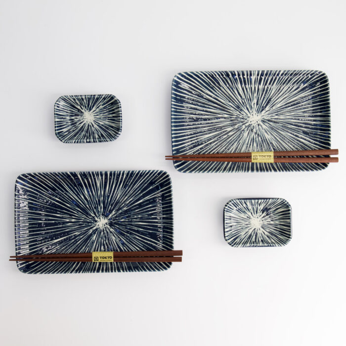 Tokyo Design Studio - Blue Tokusa - Sushi Giftset - 2 Persoons - 20,8x13,3x2,5cm & 8,8x6,3x2,5cm - Afbeelding 2