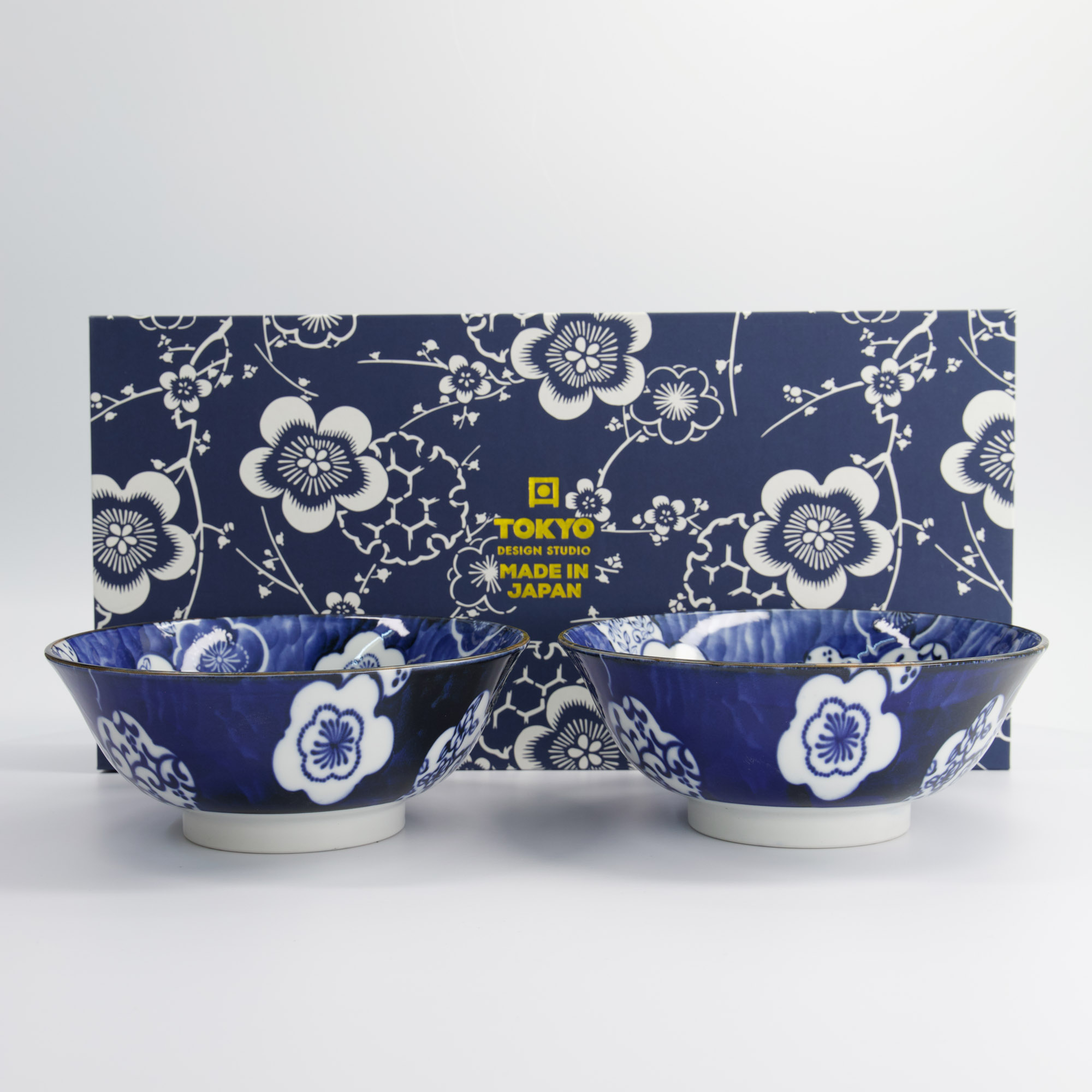Tokyo Design Studio – Ramenkommen Set – Blauw – 2-delig – Inclusief Geschenkdoos – 19x7.5cm – 1100ml