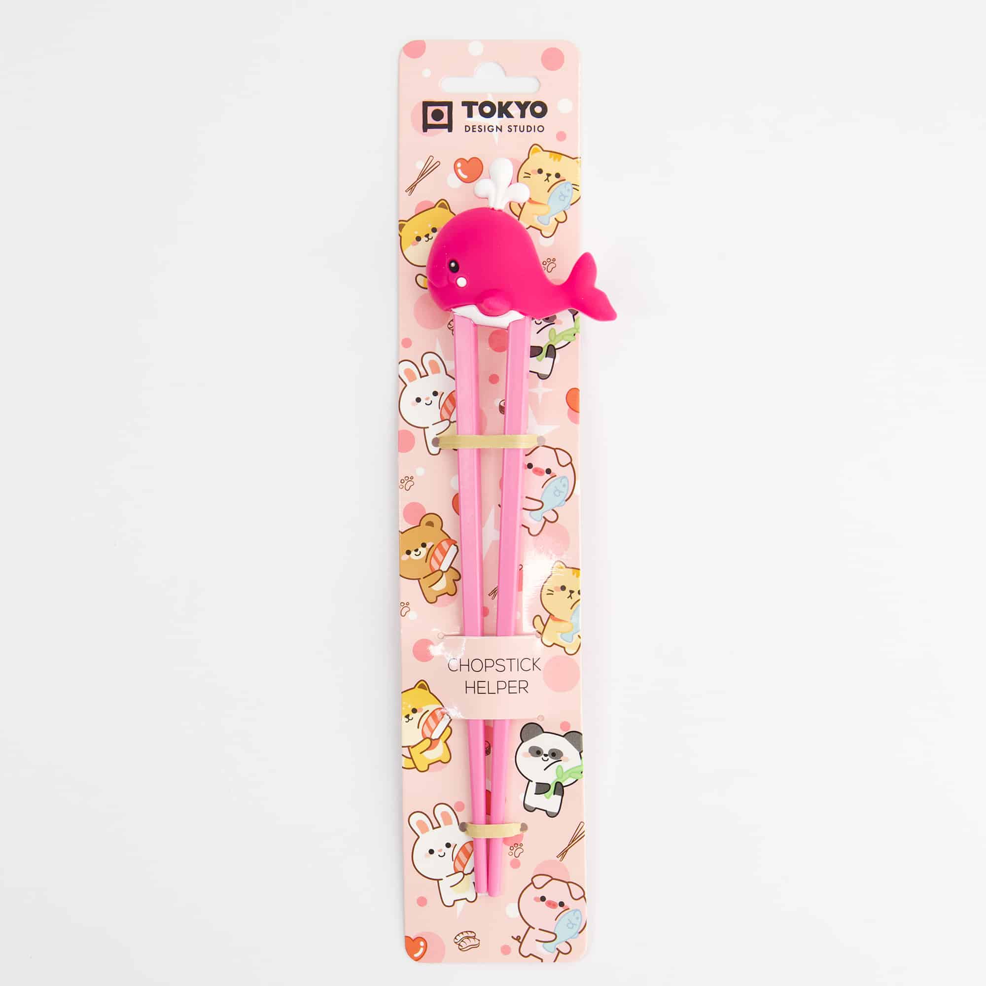Tokyo Design Studio - Kinder Chopsticks - Walvis - Roze - 22cm