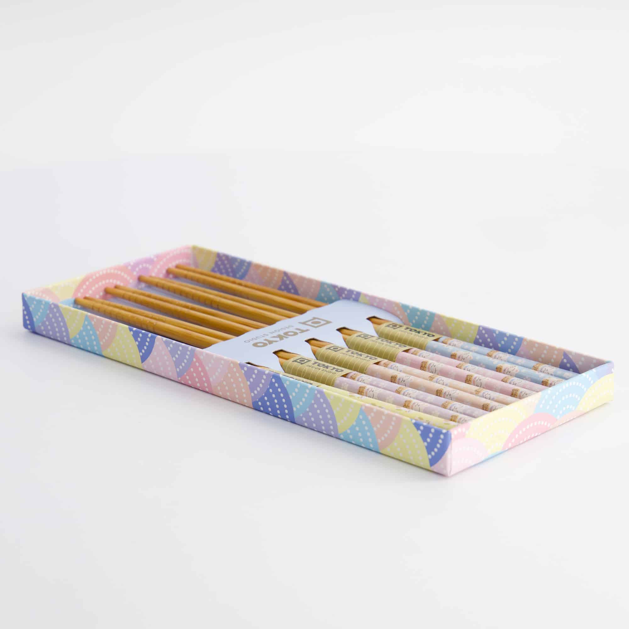 Tokyo Design Studio – Eetstokjes Giftset – Set van vijf – Lucky Cat – Blauw - Afbeelding 2