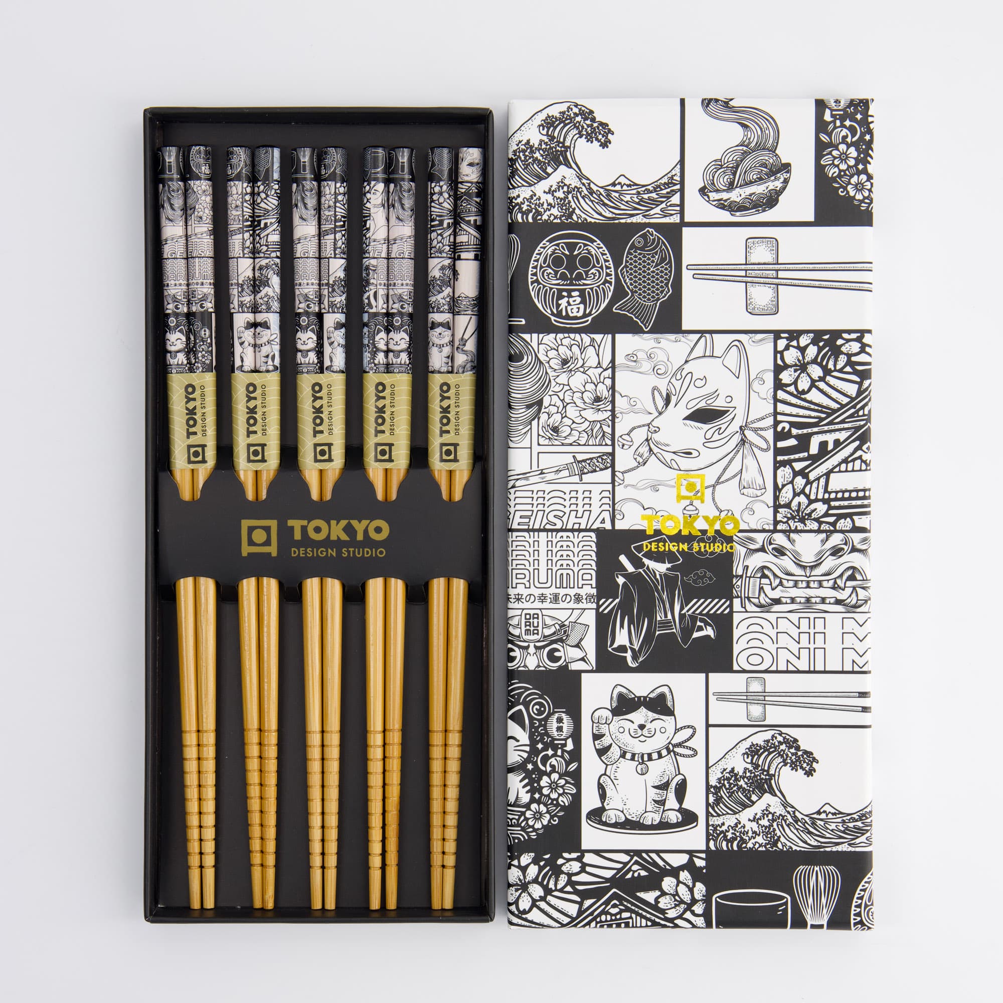 Tokyo Design Studio – Chopsticks Giftset - Set van vijf - Tokyo Fan - Afbeelding 2