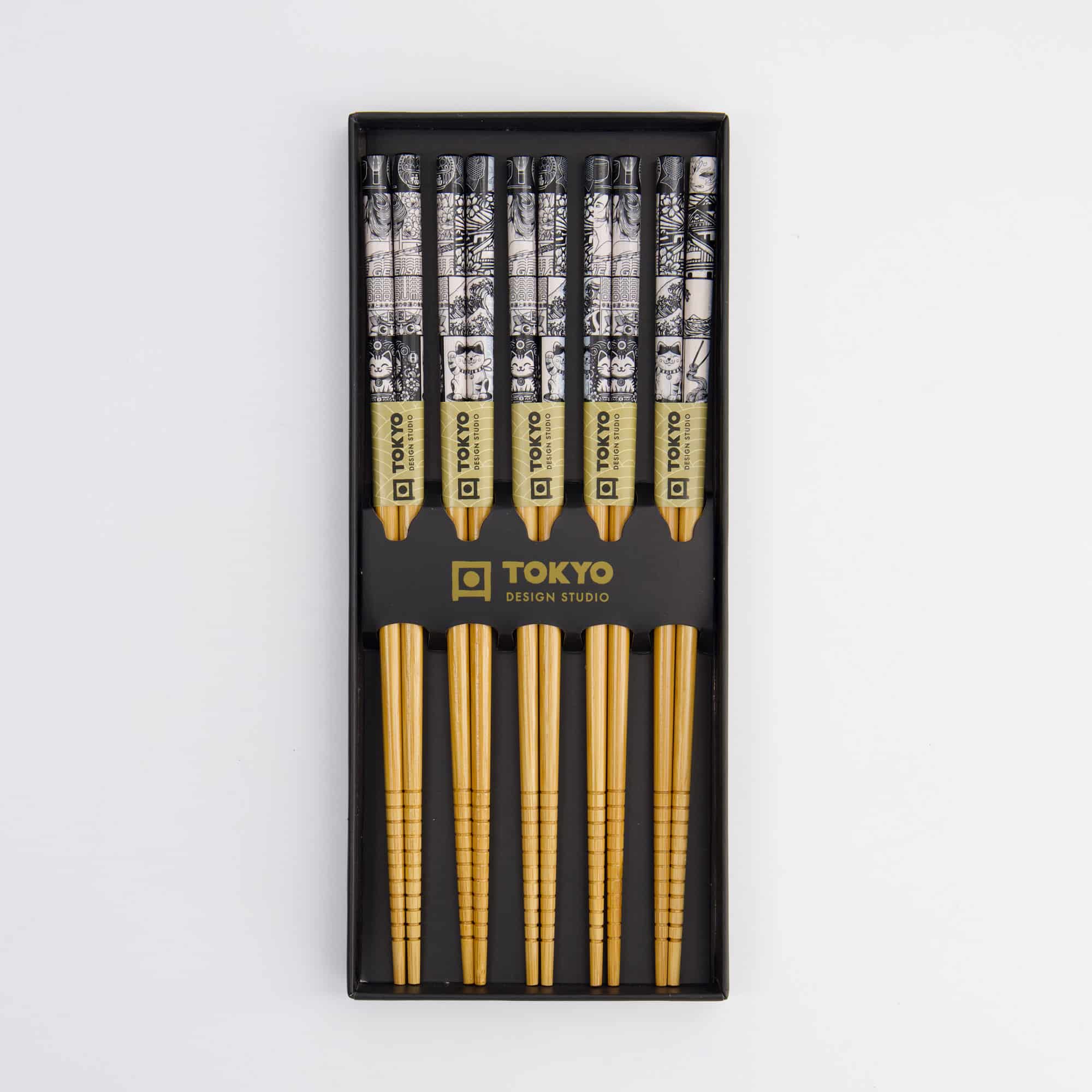 Tokyo Design Studio – Chopsticks Giftset - Set van vijf - Tokyo Fan - Afbeelding 4