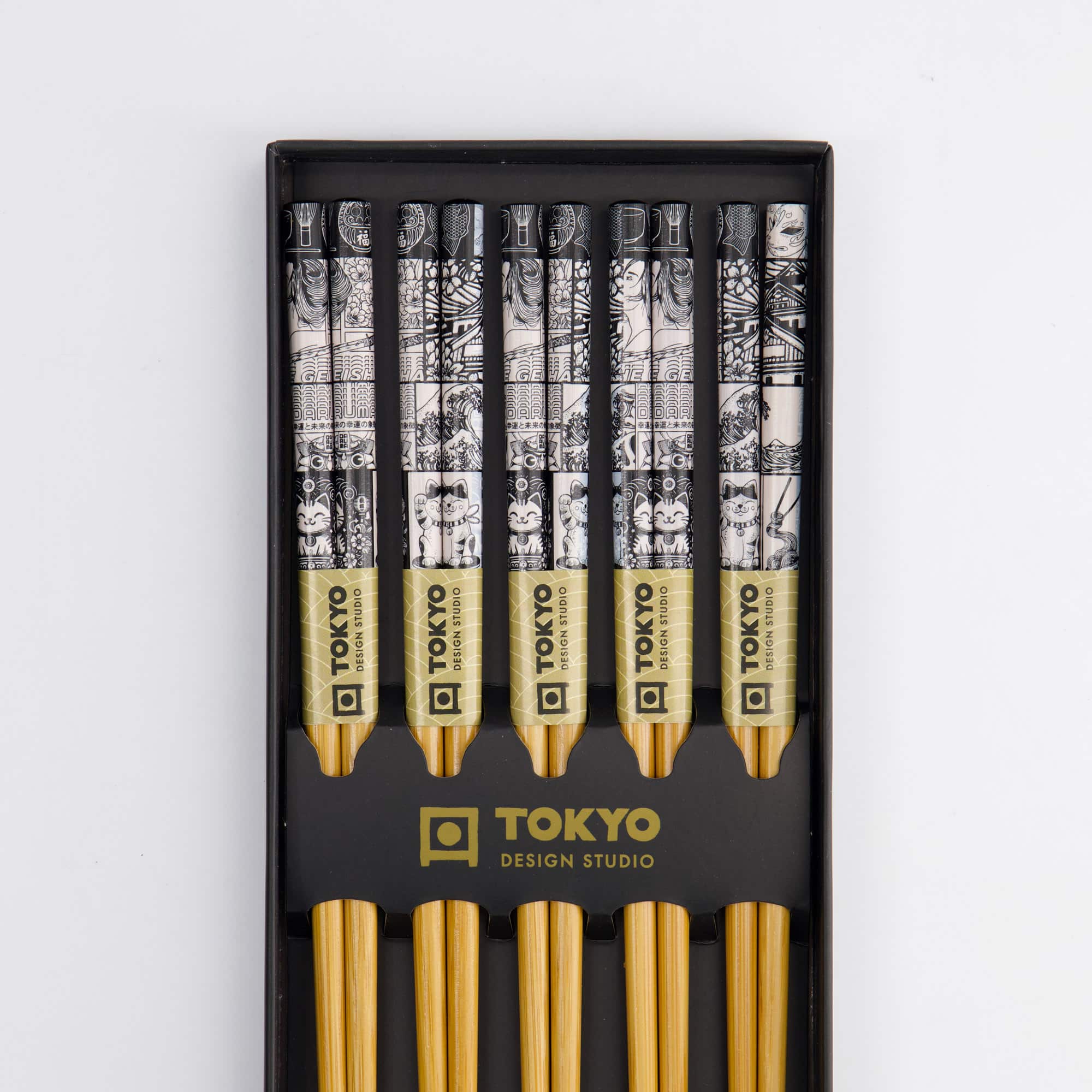 Tokyo Design Studio – Chopsticks Giftset - Set van vijf - Tokyo Fan - Afbeelding 5