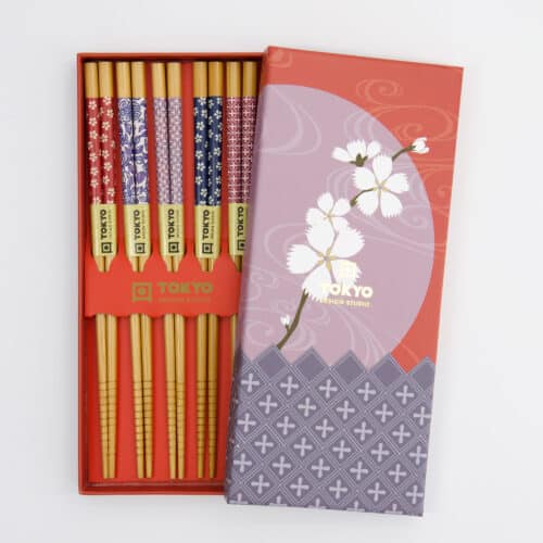Tokyo Design Studio – Chopsticks Giftset – Set van vijf – Sakura – Japanse Eetstokjes Cadeauset