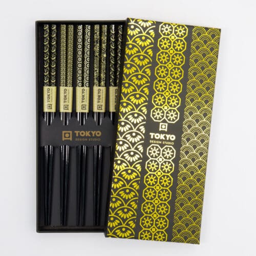 Tokyo Design Studio – Eetstokjes Giftset – Set van vijf – Goud