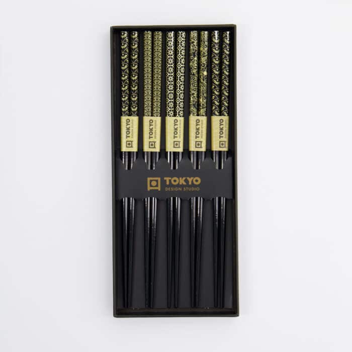 Tokyo Design Studio – Eetstokjes Giftset – Set van vijf – Goud - Afbeelding 3