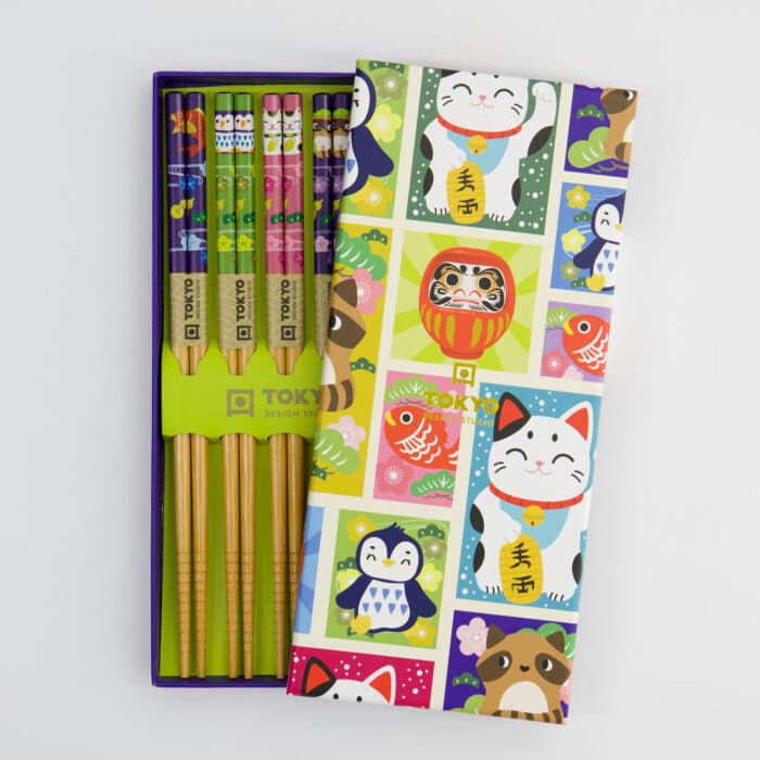 Tokyo Design Studio - Eetstokjes Giftset - Set van vijf - Donbutsu - Afbeelding 5